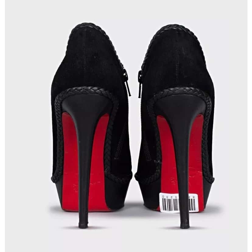 Christian Louboutin Christian Louboutin Black Suede Ankle Booties 37.5 EU Pre-owned Black Suede Good condition - Model View