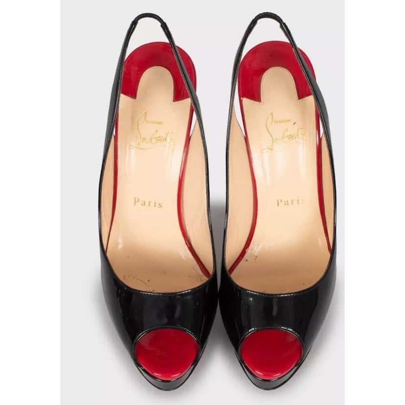 Christian Louboutin Christian Louboutin Black Patent Leather Stiletto Pumps 39 pre-owned Black Leather Good condition - Back View