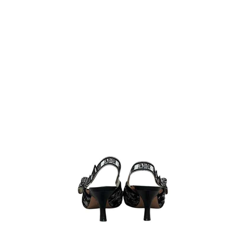 Christian Dior Dior J’Adior Houndstooth Slingback Pumps EU 39.5 Pre-owned Black Tweed Good condition - Box View