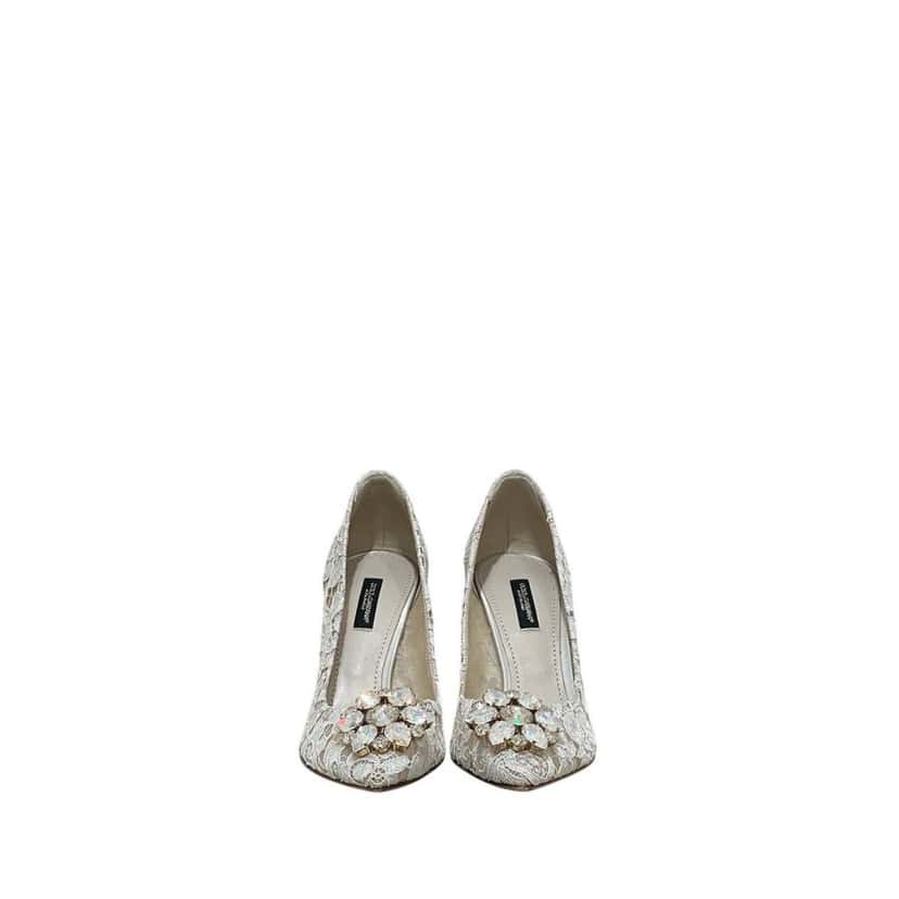 Dolce & Gabbana Dolce & Gabbana Taormina Lace Crystal Pumps Sz.38 Pre-owned Red Lace Good condition - Back View