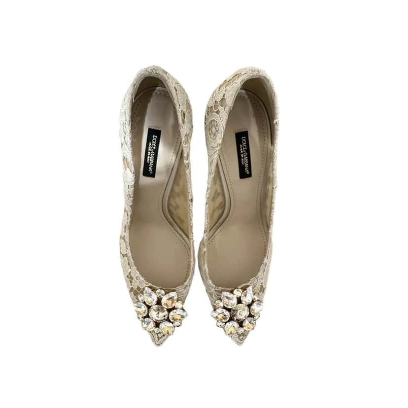 Dolce & Gabbana Dolce & Gabbana Taormina Lace Crystal Pumps Sz.38 Pre-owned Red Lace Good condition - Model View