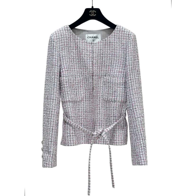 Chanel Chanel 14C Pink Tweed Jacket Sz 38 Pre-owned Pink Tweed Good condition - Front View