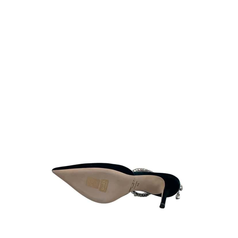 Jimmy Choo NWOB Jimmy Choo Saeda 85 Dark Green Velvet Pumps - Sz 38 Pre-owned Green Velvet Never worn - Back View