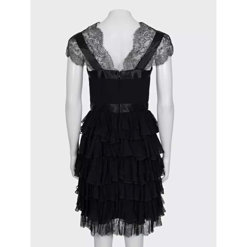 Oscar de la Renta Oscar de la Renta Black Lace Fitted Dress - UK6/XS Pre-owned Black Lace Good condition - Inside View
