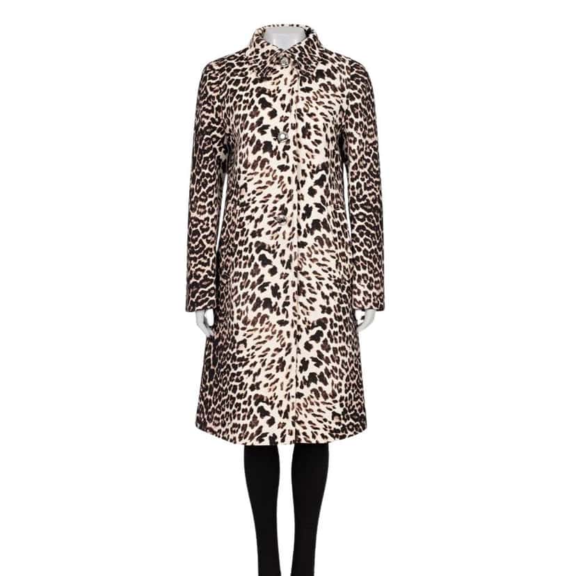 PRADA NWOT Prada Brown Animal Print Wool Coat - IT42 / M Pre-owned Brown Wool Never worn - Front View