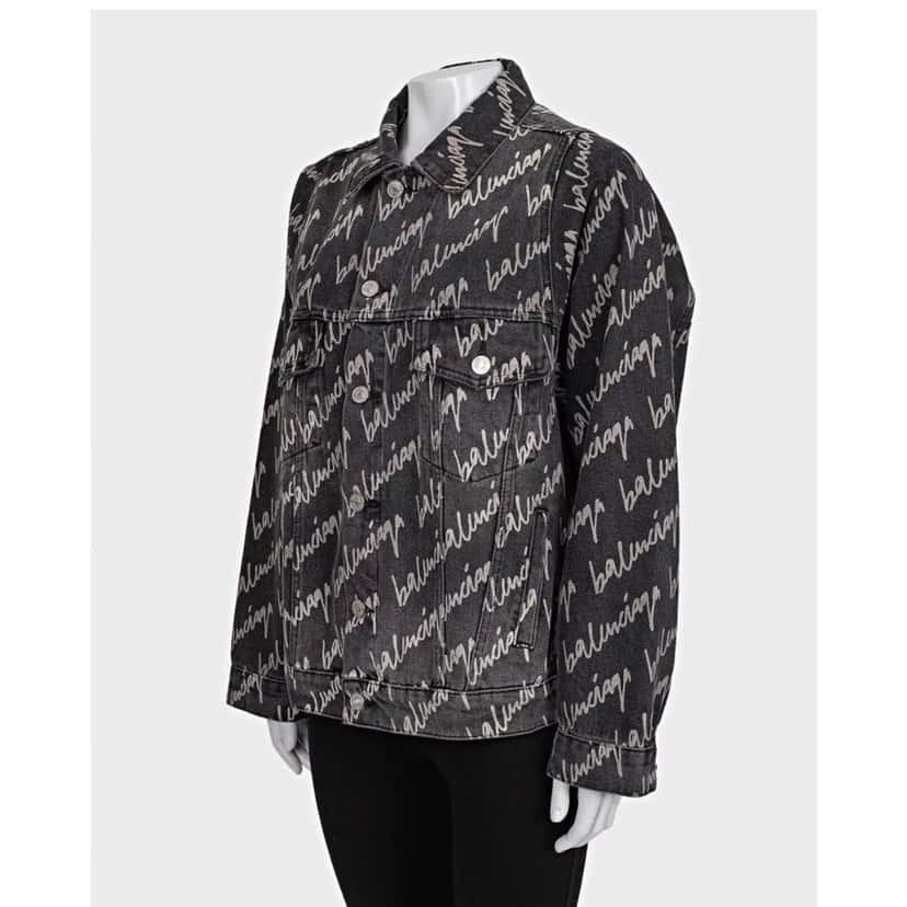 Balenciaga NWOT Balenciaga Black Oversized Denim Jacket IT38/XXS pre-owned Black Denim Never worn - Back View