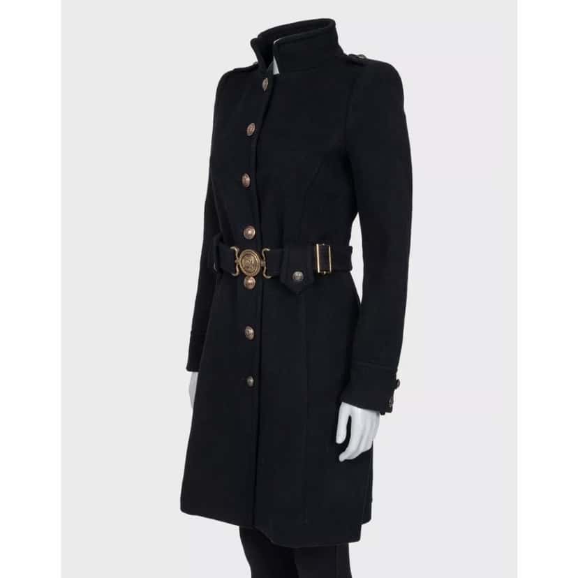 Roberto Cavalli Roberto Cavalli Black Wool & Cashmere Belted Coat Sz.40/ S Pre-owned Black Wool Good condition - Back View