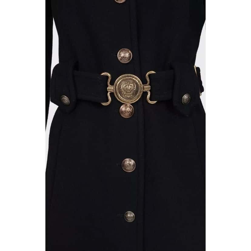 Roberto Cavalli Roberto Cavalli Black Wool & Cashmere Belted Coat Sz.40/ S Pre-owned Black Wool Good condition - Model View