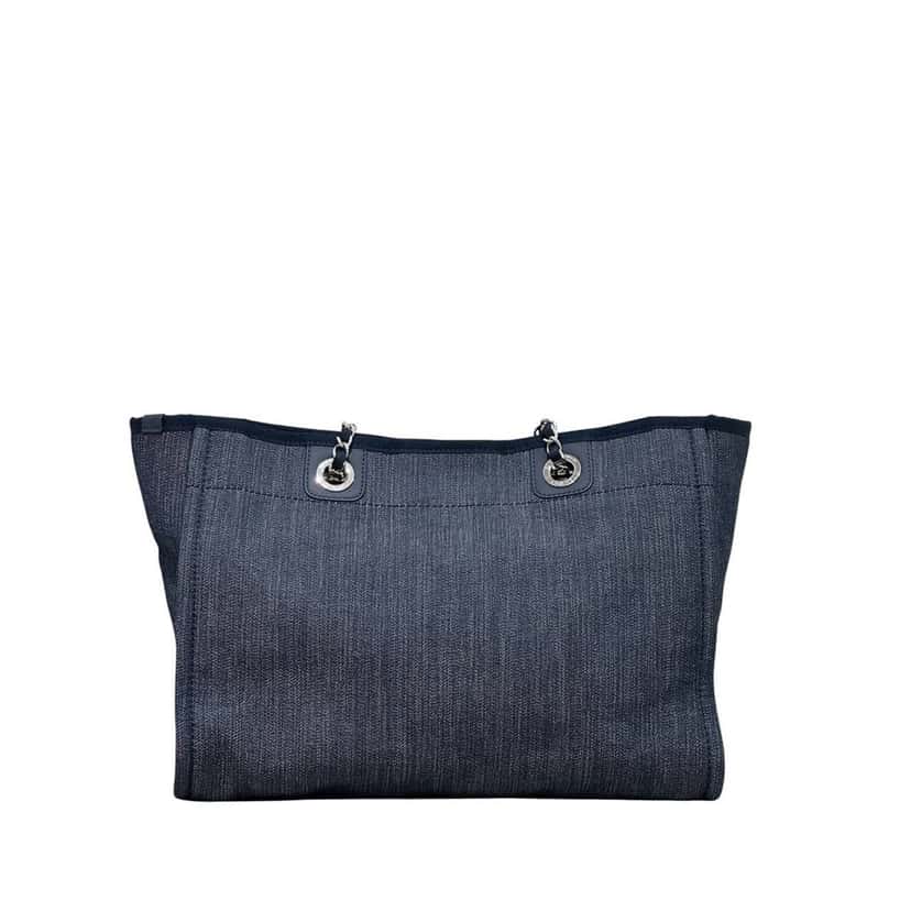 Chanel Chanel Deauville Large Denim Canvas Tote Bag Pre-owned Navy Denim Good condition - Back View