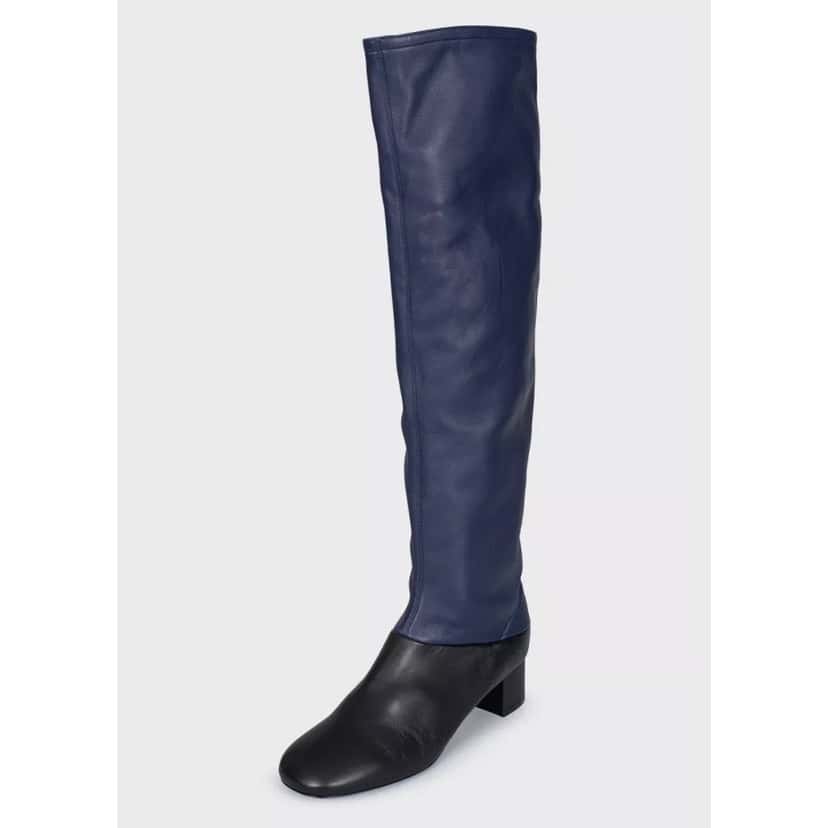 Celine NWB Celine Blue & Black Leather Boots - Size 39.5 Pre-owned Black Leather Never worn - Inside View