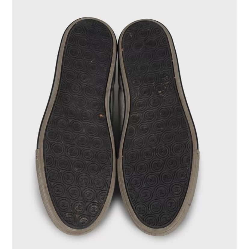 Chanel Chanel Grey Textile Leather Toe Sneakers  EU 37 Pre-owned Grey Leather Good condition - Box View