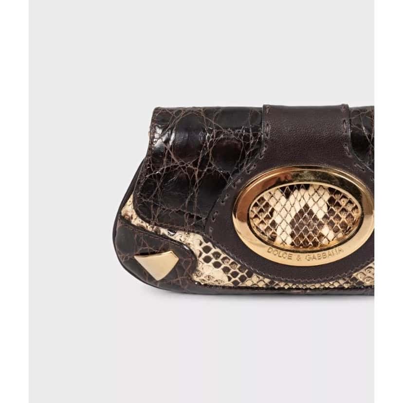 Dolce & Gabbana Dolce & Gabbana Brown Python Print lambskin Leather Crossbody Bag pre-owned Brown Leather Good condition - Box View