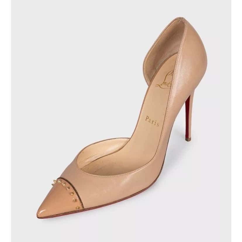 Christian Louboutin Christian Louboutin Culturella Beige Leather Spike Pumps Sz.38 pre-owned Beige Leather Good condition - Inside View