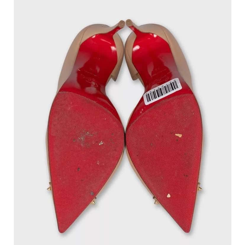 Christian Louboutin Christian Louboutin Culturella Beige Leather Spike Pumps Sz.38 pre-owned Beige Leather Good condition - Box View