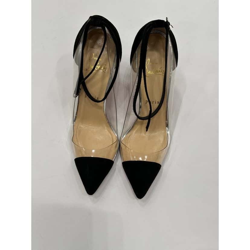 Christian Louboutin Christian Louboutin Bis Un Bout Black Suede & PVC Pumps Sz.37.5 Pre-owned Black Suede Good condition - Model View
