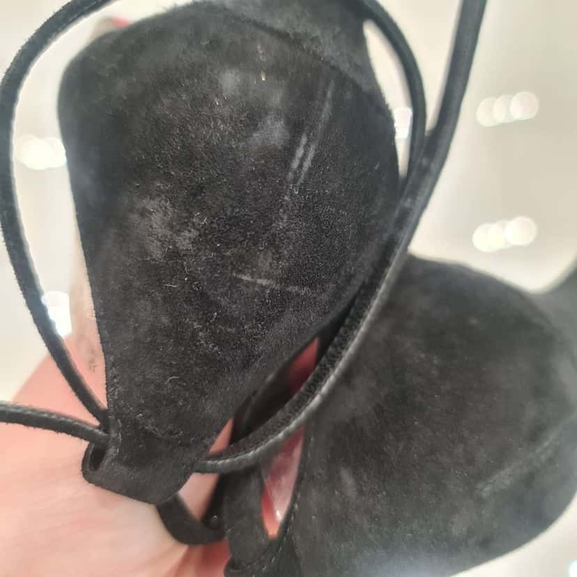 Christian Louboutin Christian Louboutin Bis Un Bout Black Suede & PVC Pumps Sz.37.5 Pre-owned Black Suede Good condition - Box View