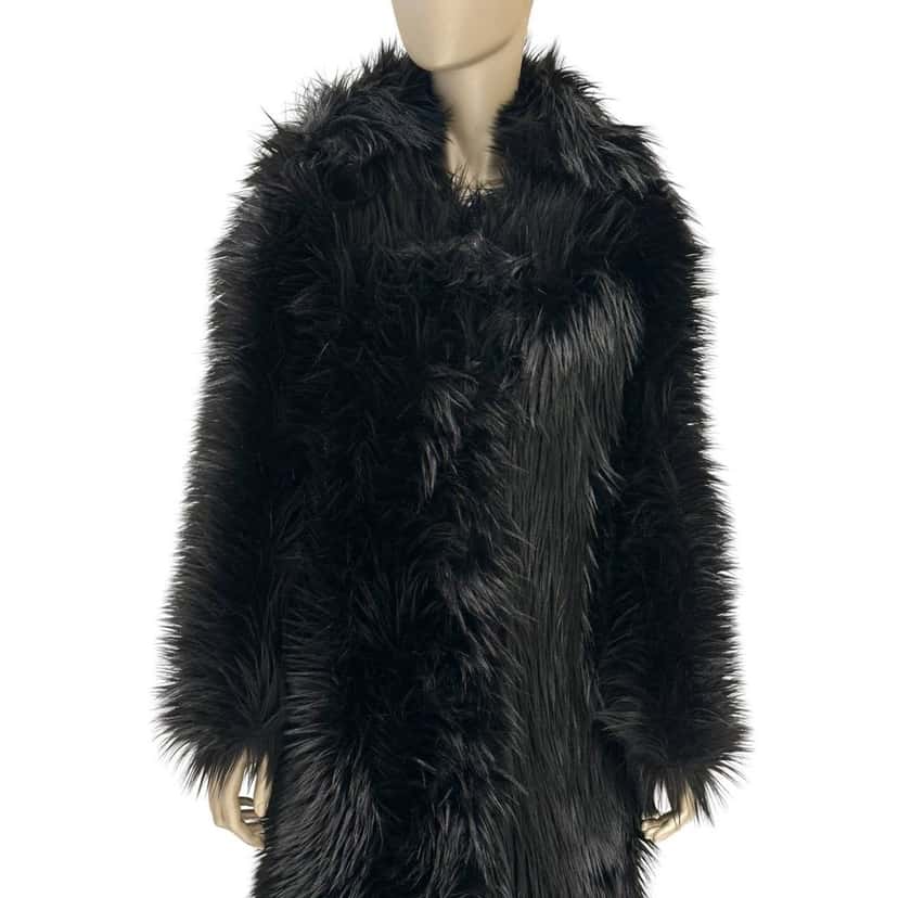 PRADA Prada 2011 Black Faux Fur Coat  Sz.40 pre-owned Black Good condition - Back View