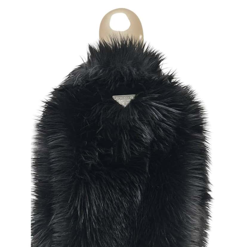 PRADA Prada 2011 Black Faux Fur Coat  Sz.40 pre-owned Black Good condition - Model View