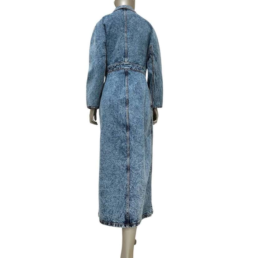 Alaïa Alaïa Blue Faded Denim Asymmetric Trench Coat Sz 42 Pre-owned Blue Denim Good condition - Inside View