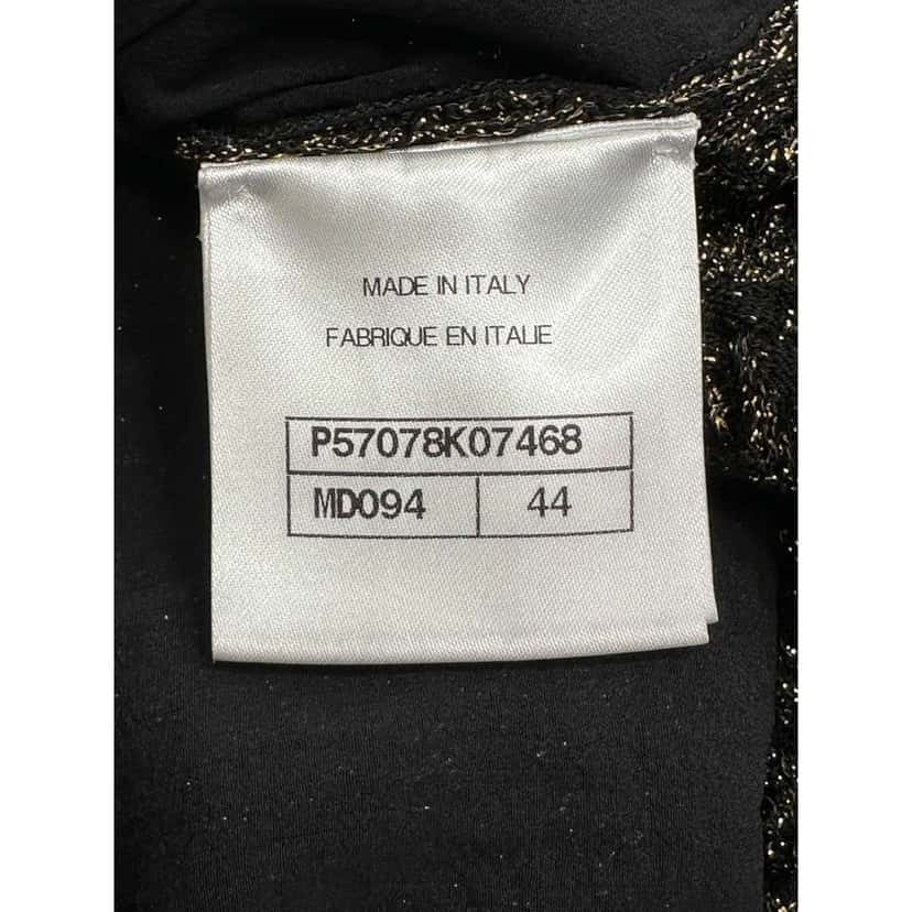 Chanel Chanel Vintage Black & Gold Knit Sweater - Size 44 Pre-owned Black Good condition - Model View