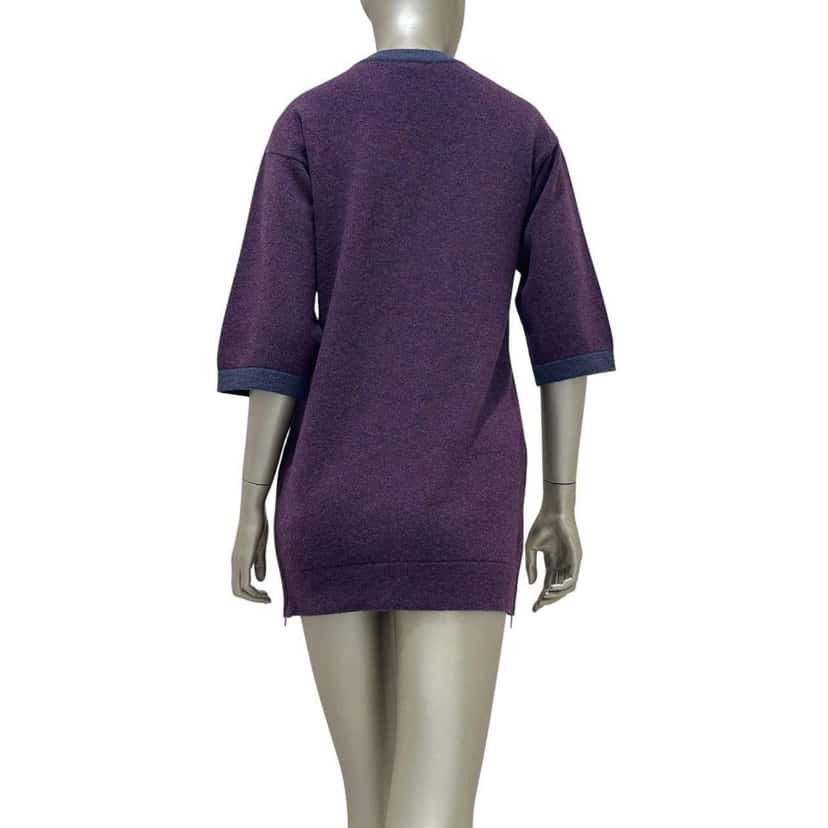 Chanel Chanel Purple Cashmere Long Cardigan FR 34 Pre-owned Purple Wool Good condition - Back View