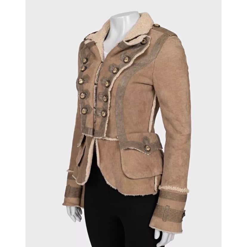 Dolce & Gabbana Dolce & Gabbana Brown Lambskin Shearling Coat Sz.40 (S) Pre-owned Brown Leather Good condition - Back View