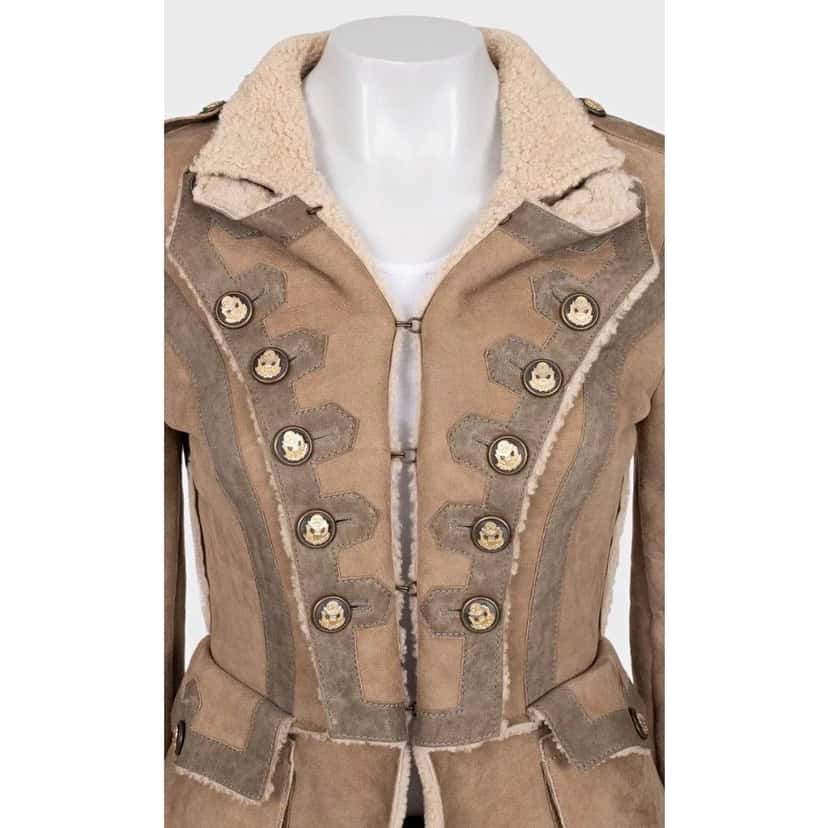 Dolce & Gabbana Dolce & Gabbana Brown Lambskin Shearling Coat Sz.40 (S) Pre-owned Brown Leather Good condition - Model View