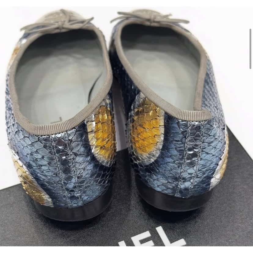 Chanel Chanel Python Snake Print Lambskin Ballet Flats Sz.41 Pre-owned Other Leather Good condition - Inside View