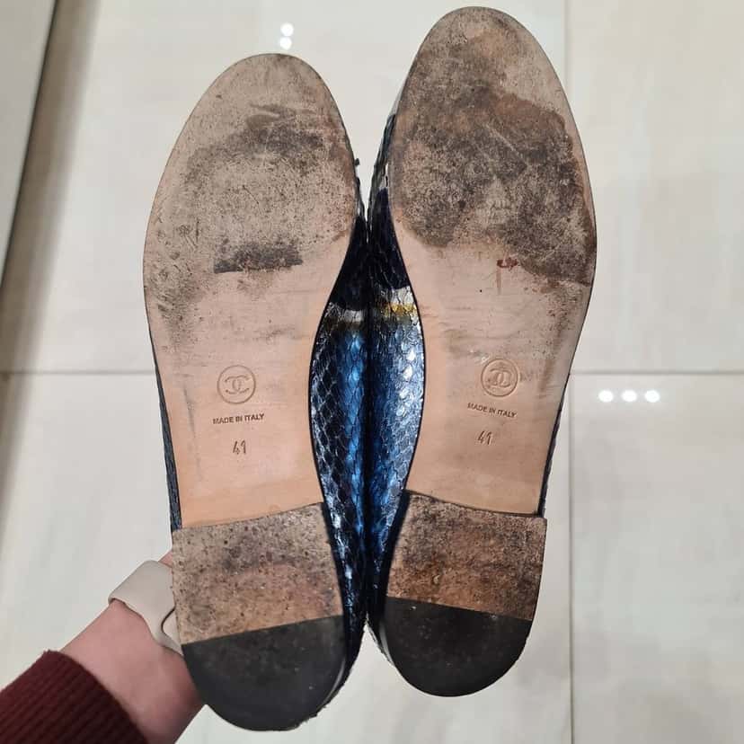 Chanel Chanel Python Snake Print Lambskin Ballet Flats Sz.41 Pre-owned Other Leather Good condition - Box View