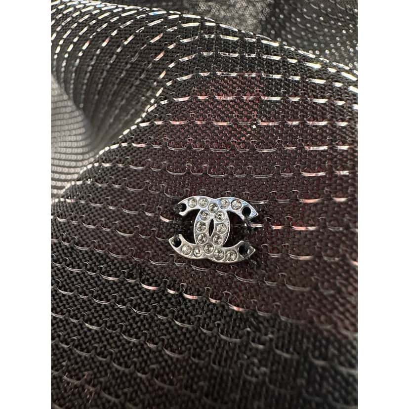 Chanel Chanel Metallic Knit Sleeveless Top - Size 50 Pre-owned Black Good condition - Inside View