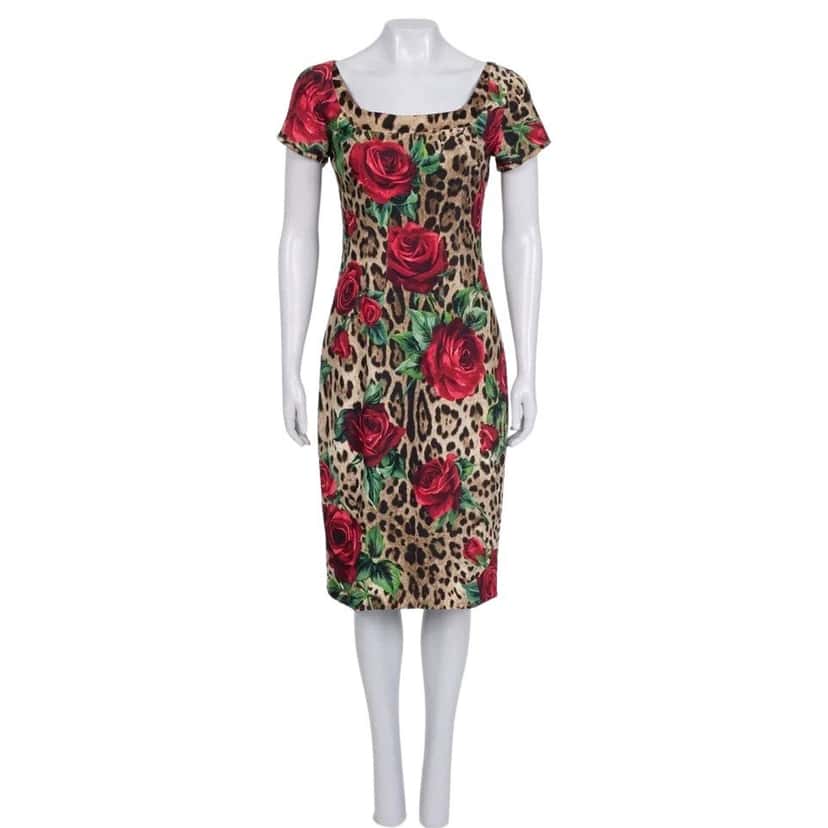 Dolce & Gabbana Dolce & Gabbana Floral Print Fitted Dress - Size IT44/L Pre-owned Other Good condition - Front View