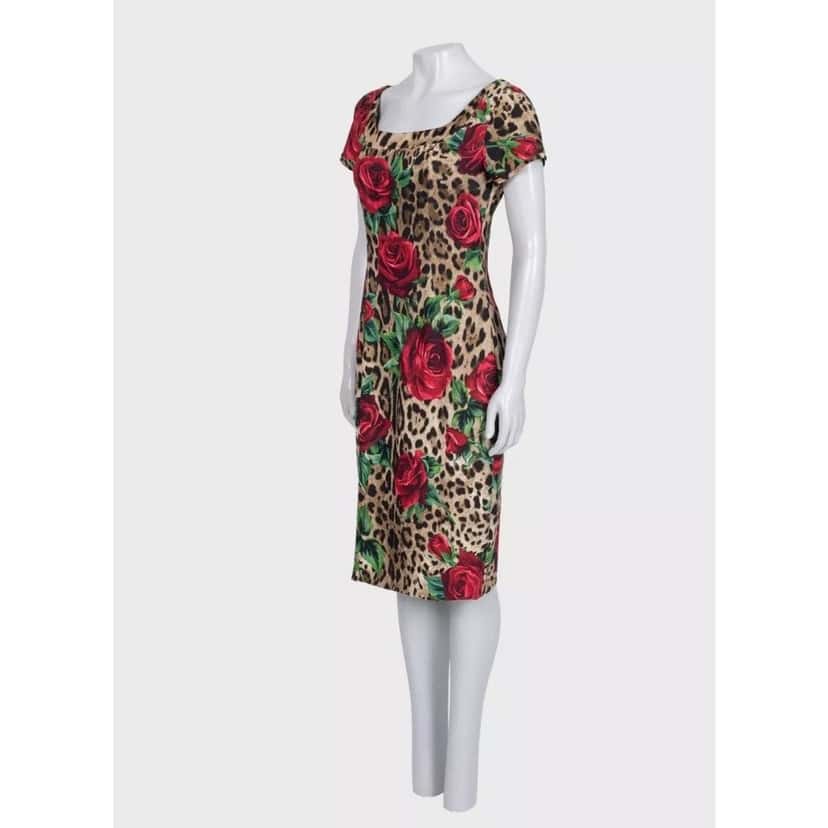 Dolce & Gabbana Dolce & Gabbana Floral Print Fitted Dress - Size IT44/L Pre-owned Other Good condition - Back View
