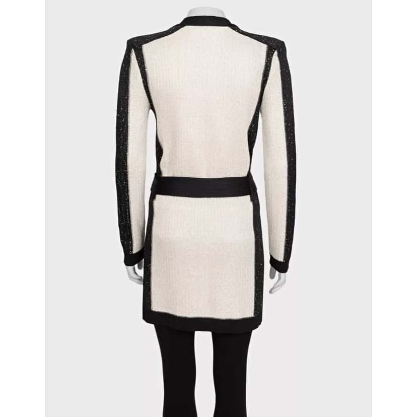 Balmain NWOT Balmain White Long Cardigan with Belt - EU36/S Pre-owned White Never worn - Inside View