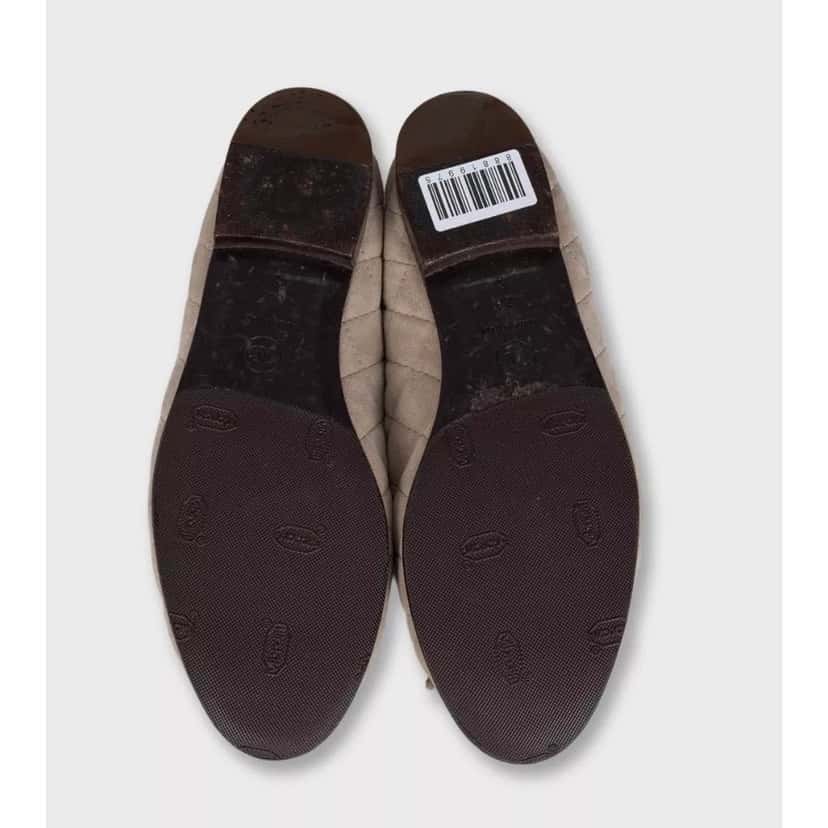 Chanel Chanel Beige Quilted Suede Ballet Flats Sz.38 pre-owned Beige Suede Good condition - Box View