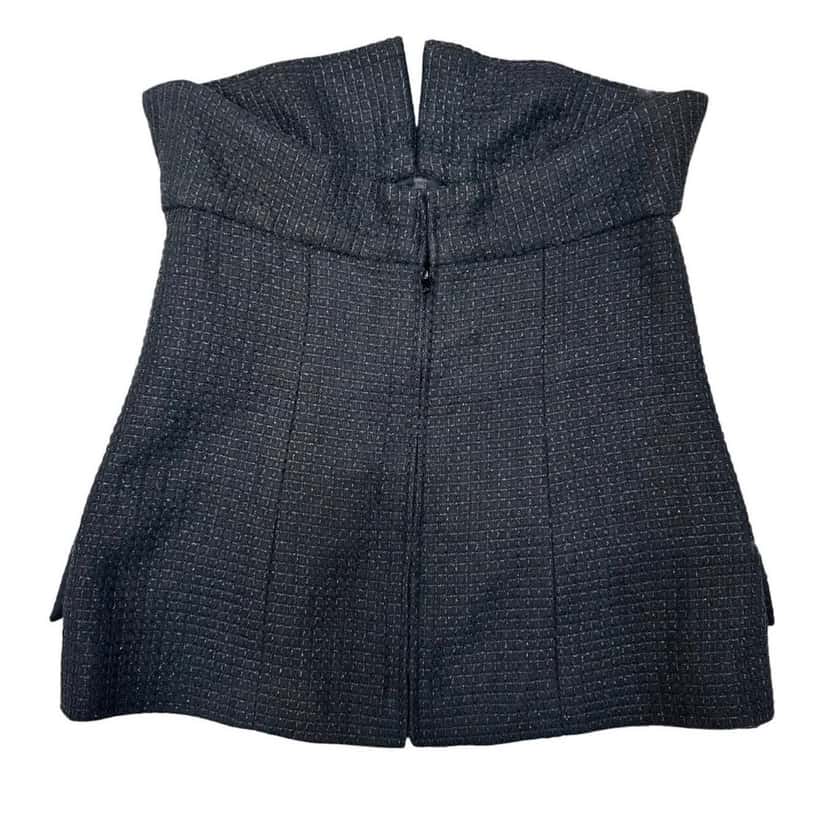 Chanel Chanel 2018 White Linen Strapless Bustier Top Size 38 pre-owned White Linen Good condition - Back View