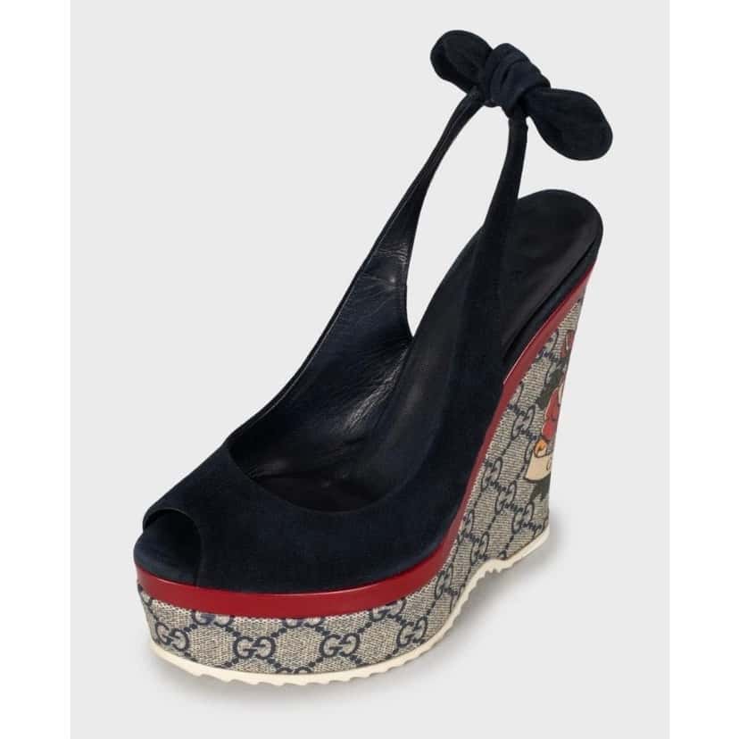 Gucci Gucci Blue Suede Wedge Sandals  Size 36 Pre-owned Blue Suede Good condition - Inside View