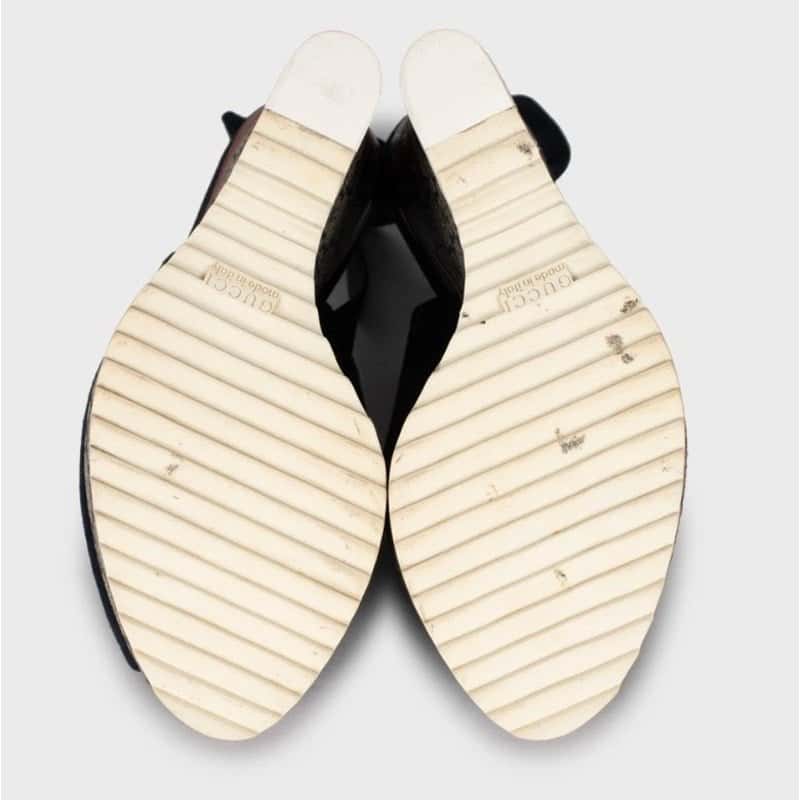 Gucci Gucci Blue Suede Wedge Sandals  Size 36 Pre-owned Blue Suede Good condition - Box View