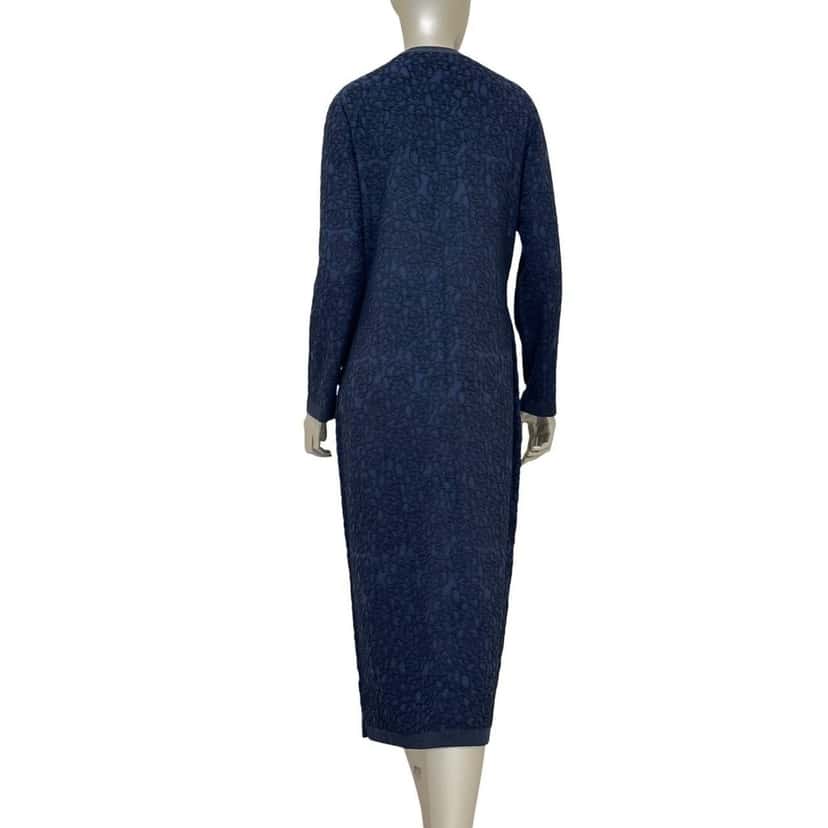 Chanel NWT Chanel Navy Wool Blend Cardigan Dress Sz.42 Pre-owned Navy Wool Never worn, with tag - Back View