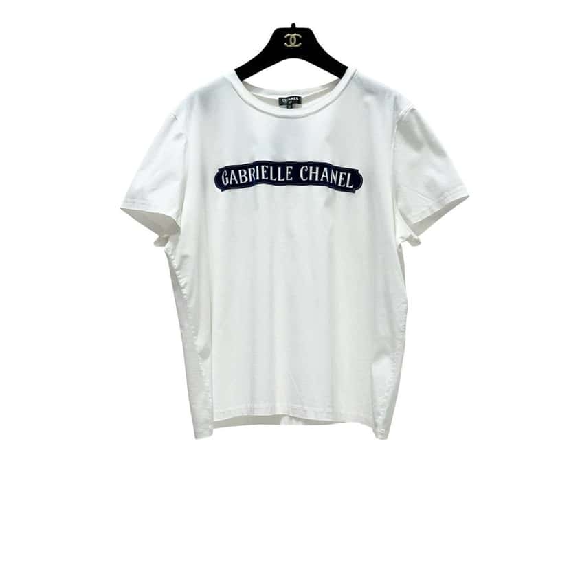 Chanel Chanel Gabrielle White Short Sleeve Cotton Top Sz 50 Pre-owned White Cotton Good condition - Front View