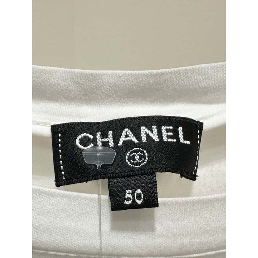 Chanel Chanel Gabrielle White Short Sleeve Cotton Top Sz 50 Pre-owned White Cotton Good condition - Box View