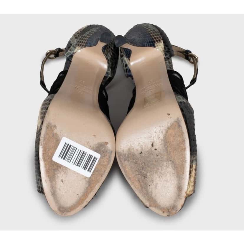 valentino Valentino Snakeskin Print Lambskin Leather Stiletto Heels - Size 37 Other Leather Good condition - Box View