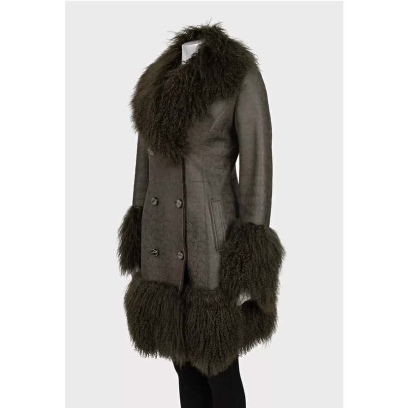 Gianfranco Ferré Ferre Green Shearling Coat IT42 Pre-owned Green Shearling Good condition - Back View