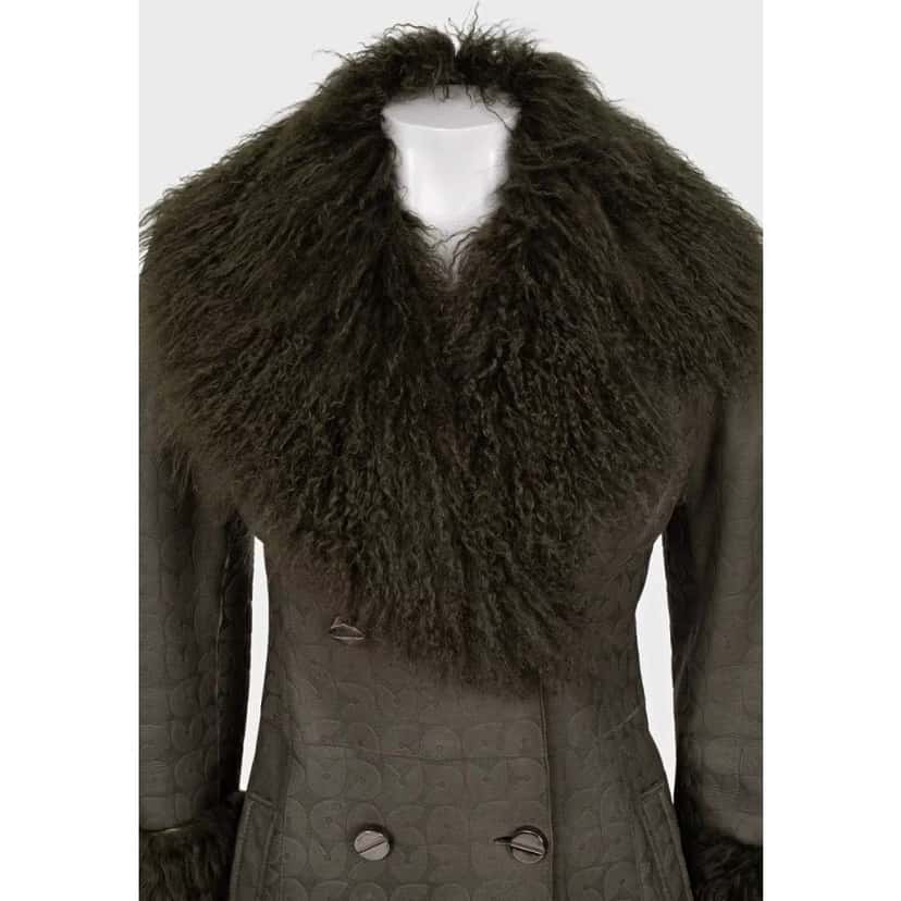 Gianfranco Ferré Ferre Green Shearling Coat IT42 Pre-owned Green Shearling Good condition - Model View