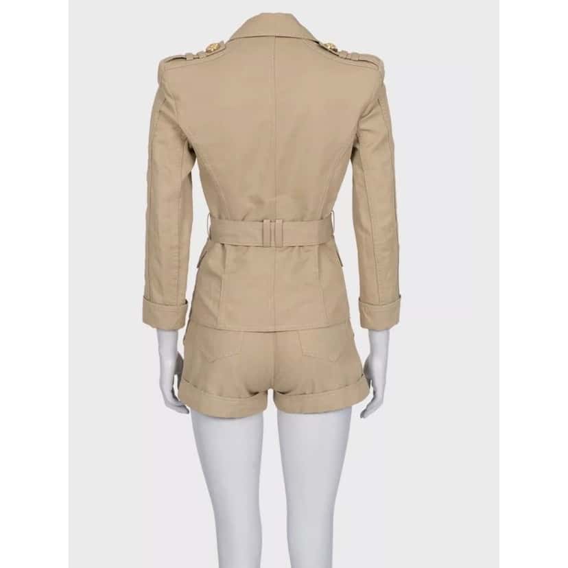 Balmain Balmain Beige Cotton-Linen Suit with Shorts Sz. FR36 / S Pre-owned Beige Cotton Good condition - Inside View