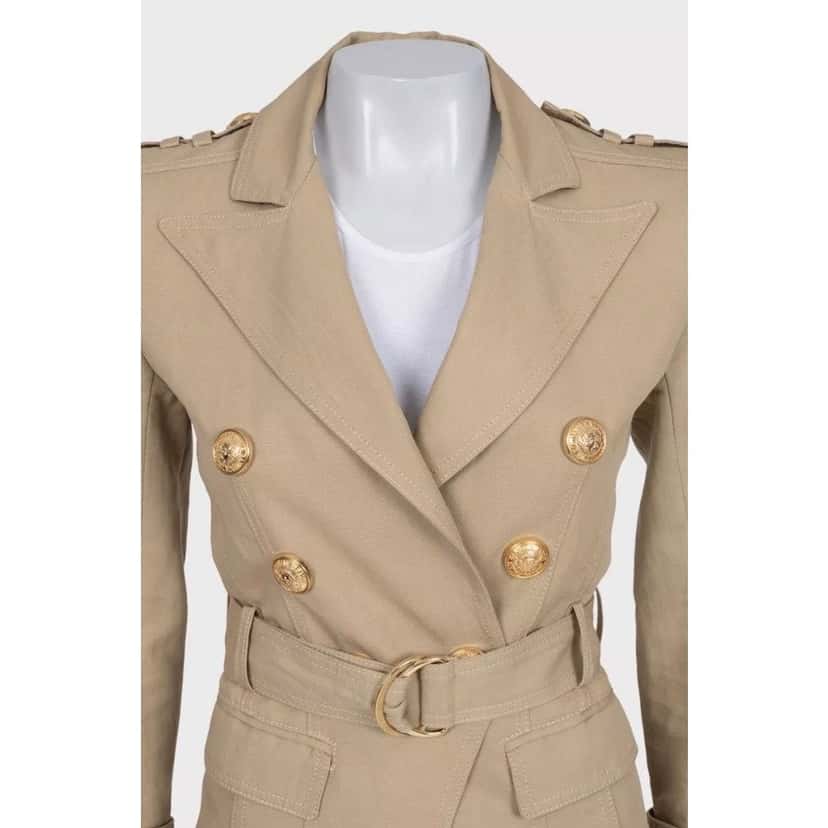 Balmain Balmain Beige Cotton-Linen Suit with Shorts Sz. FR36 / S Pre-owned Beige Cotton Good condition - Box View