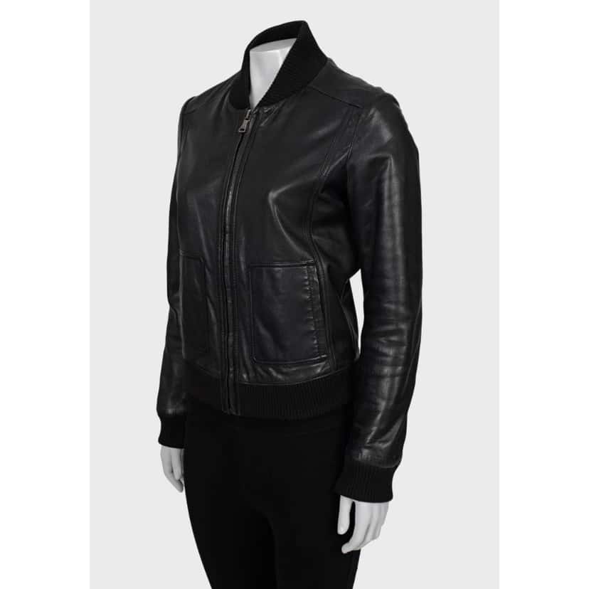 Dolce & Gabbana Dolce & Gabbana Black Leather Bomber Jacket - IT38/XS pre-owned Black Leather Good condition - Back View