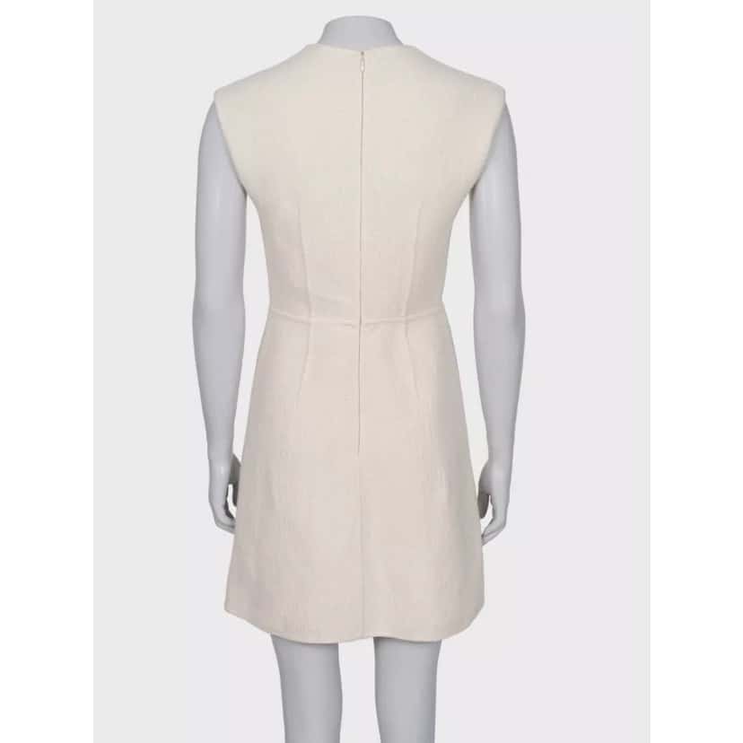 PRADA Prada Cream Wool Fitted Pin Dress  XXS/IT36 pre-owned Beige Wool Good condition - Inside View