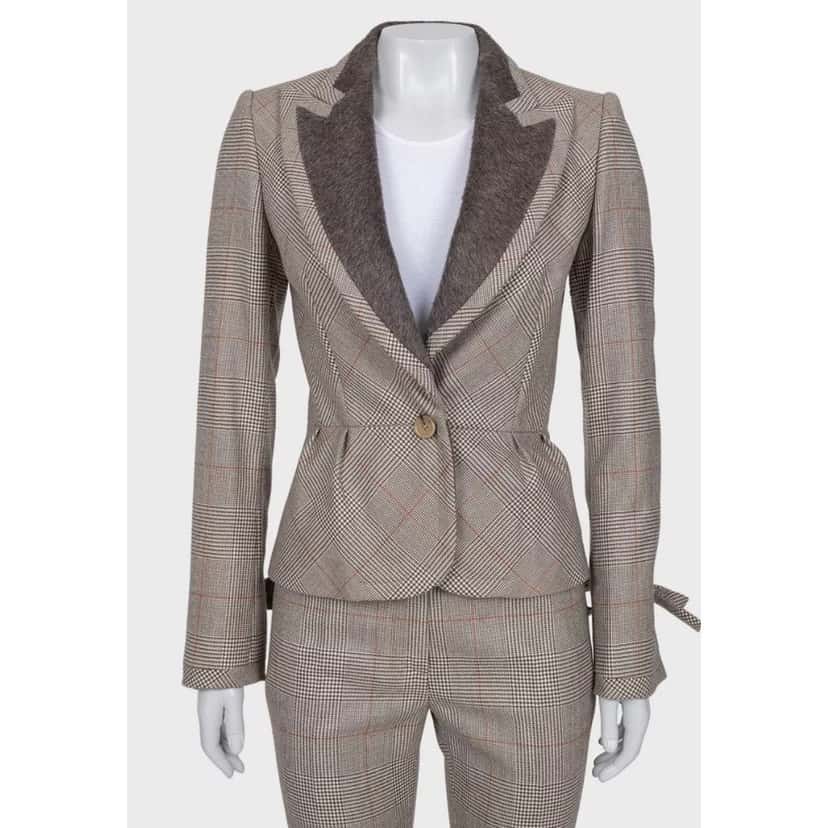 Gianfranco Ferré Gianfranco Ferre Chic Beige Wool Checked Suit - IT38/XS pre-owned Beige Wool Good condition - Box View
