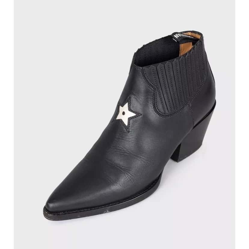 Christian Dior Christian Dior Black Leather Cowboy Boots - Size 37.5 pre-owned Black Leather Good condition - Inside View