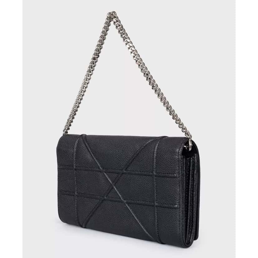 Christian Dior Christian Dior Diorama Black Leather Chain Clutch Pre-owned Black Leather Good condition - Back View